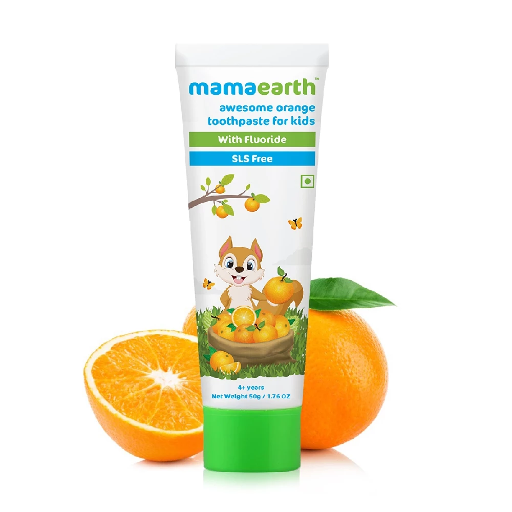 Sulfate Free Awesome Orange Toothpaste For Kids With Fluoride, 50 g-1.webp